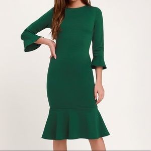 Lulus Creme De La Creme Trumpet Hem Midi Dress XS